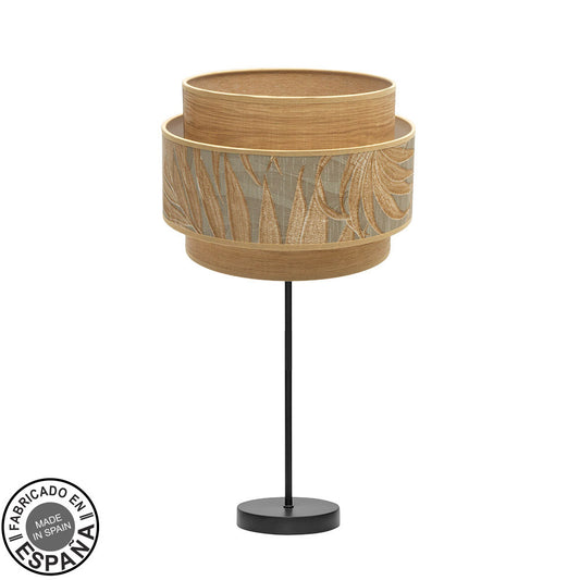 Lámpara de mesa alta Samoa Fabrilamp / Abrila diseño textil camel y negro ref. 231471109