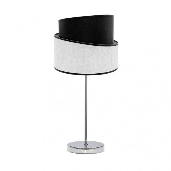 Sobremesa Hara Cromo/Blanco-Negro de Fabrilamp. Diseño moderno y elegante para iluminar tu hogar.