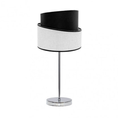 Sobremesa Hara Cromo/Blanco-Negro de Fabrilamp. Diseño moderno y elegante para iluminar tu hogar.