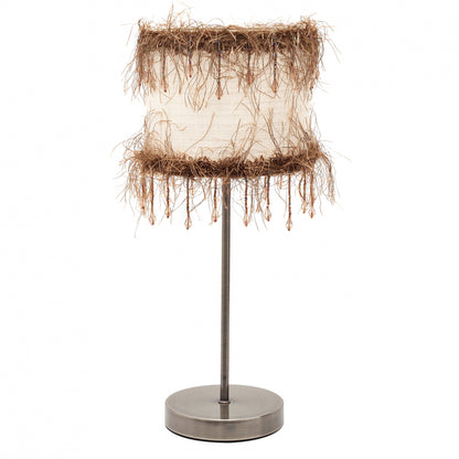 Sobremesa Vintage Hilos Beige Fabrilamp / Abrila 117571015 para dormitorio con toque nostálgico