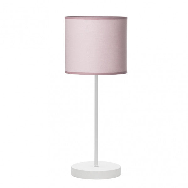 Sobremesa Ibor Blanco/Rosa para dormitorio infantil, diseño moderno y elegante de Fabrilamp. luzguru.com