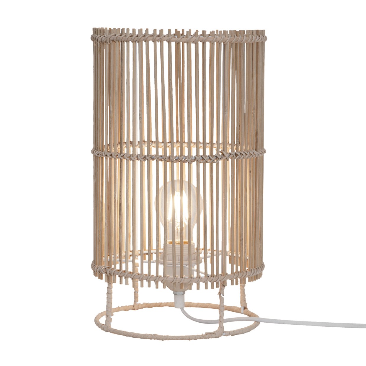 Lámpara sobremesa ISARUTAS AJP/Alemar (Ref. 10940): Medidas detalladas.  Diseño único en ratán natural, envío rápido y garantía luzguru.com
