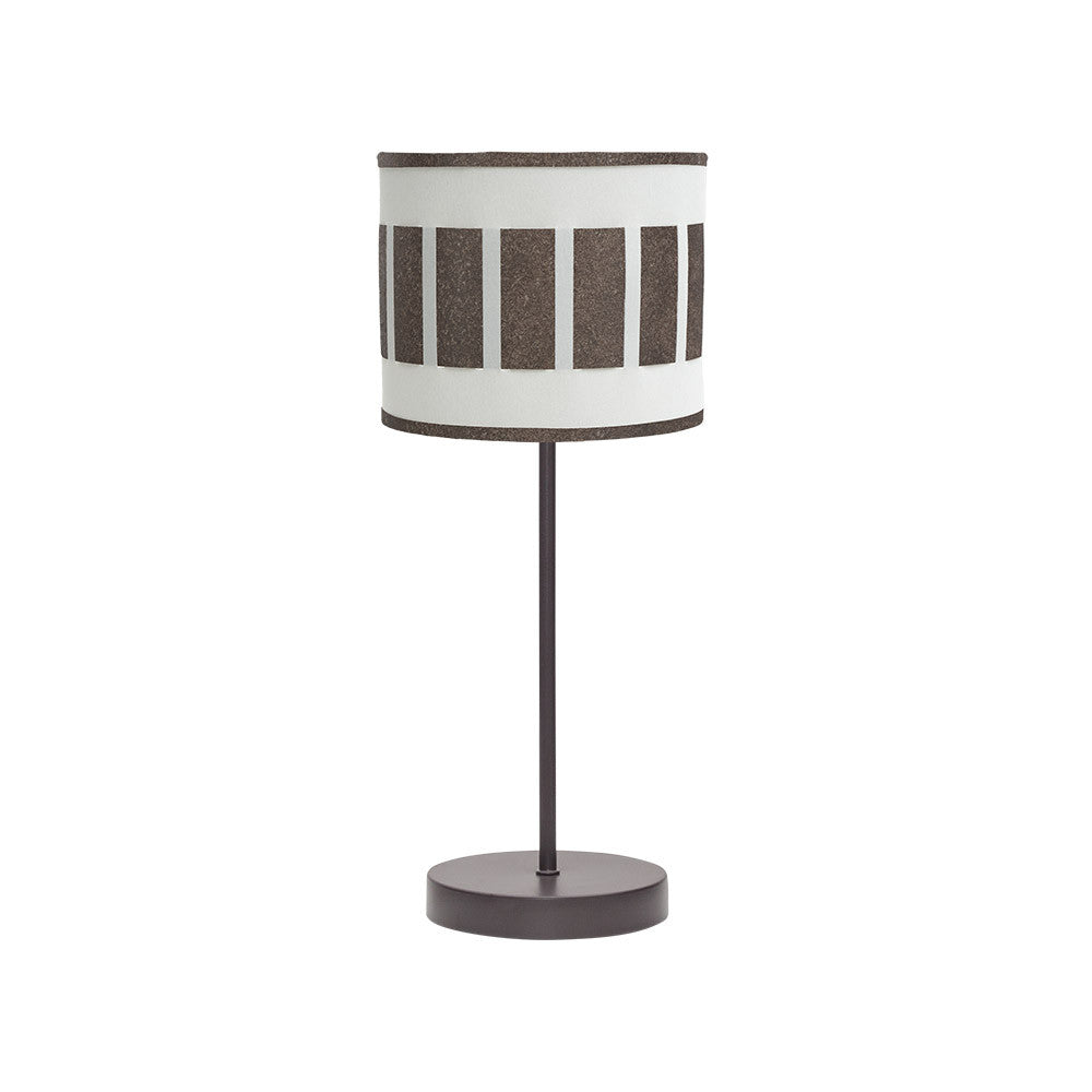 Lámpara sobremesa Ivanna de Fabrilamp / Abrila, modelo 188471017, con base marrón y pantalla textil blanco/óxido