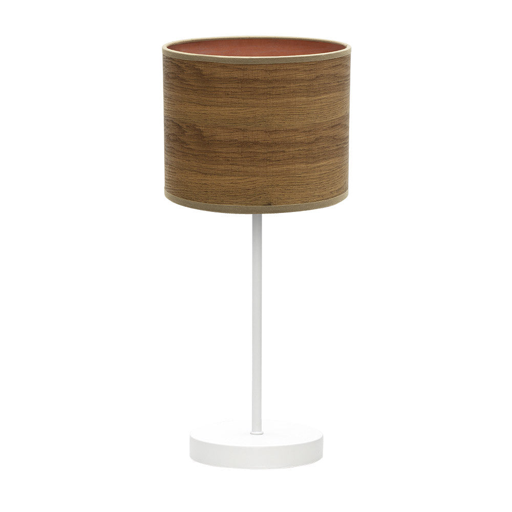 Lámpara de mesa Jerte Fabrilamp / Abrila, diseño moderno en blanco y madera oscura, referencia 176871084