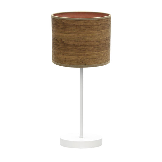 Lámpara de mesa Jerte Fabrilamp / Abrila, diseño moderno en blanco y madera oscura, referencia 176871084