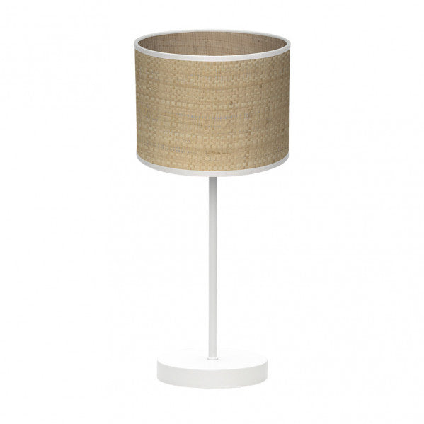 Sobremesa Jerte Blanco/Natural E14 de Fabrilamp/Abrila. Diseño moderno y elegante para iluminar tu hogar.