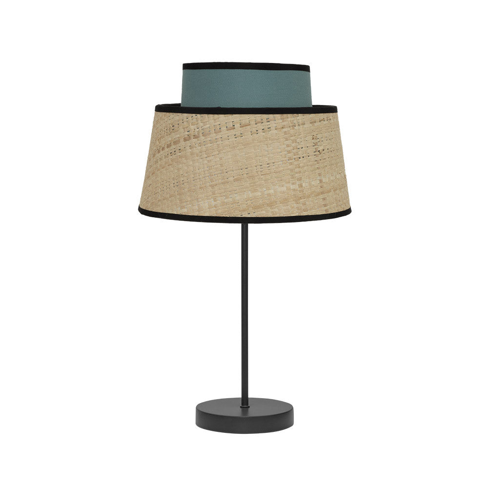 Lámpara de mesa Jia Fabrilamp / Abrila turquesa y natural, Ref. 177771048