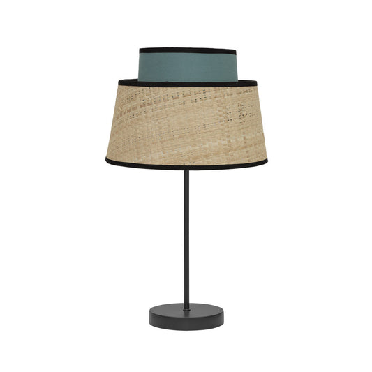 Lámpara de mesa Jia Fabrilamp / Abrila turquesa y natural, Ref. 177771048