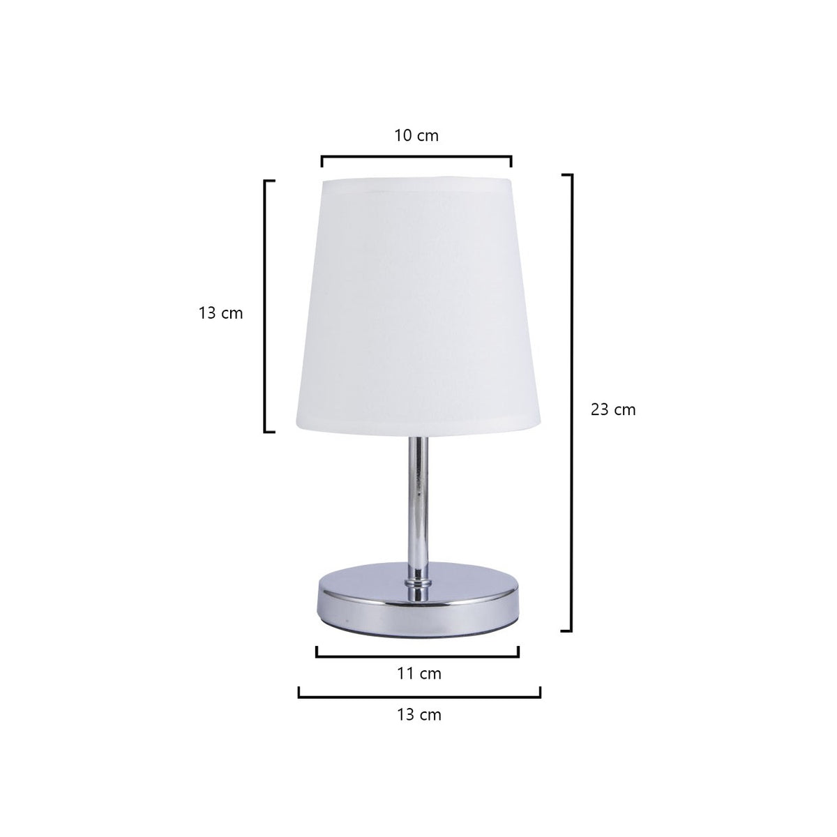 Sobremesa Kalmar Cromo AJP/Alemar Ref. 10775 - Medidas: [Insertar medidas aquí]. Lámpara de sobremesa cromo, luzguru.com
