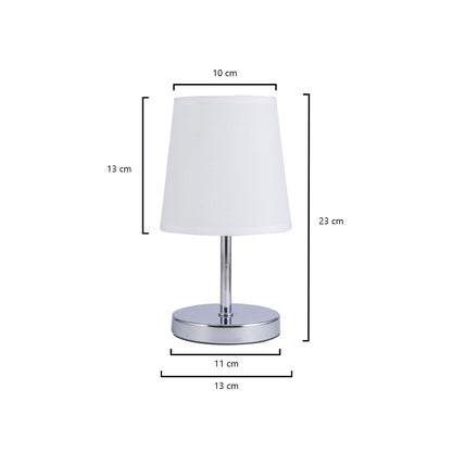 Sobremesa Kalmar Cromo AJP/Alemar (Ref. 10775): Dimensiones detalladas. Ilumina tu dormitorio con estilo. LuzGuru.
