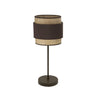 Sobremesa Kandy Natural y Marrón Fabrilamp / Abrila - Lámpara de mesa textil para dormitorio