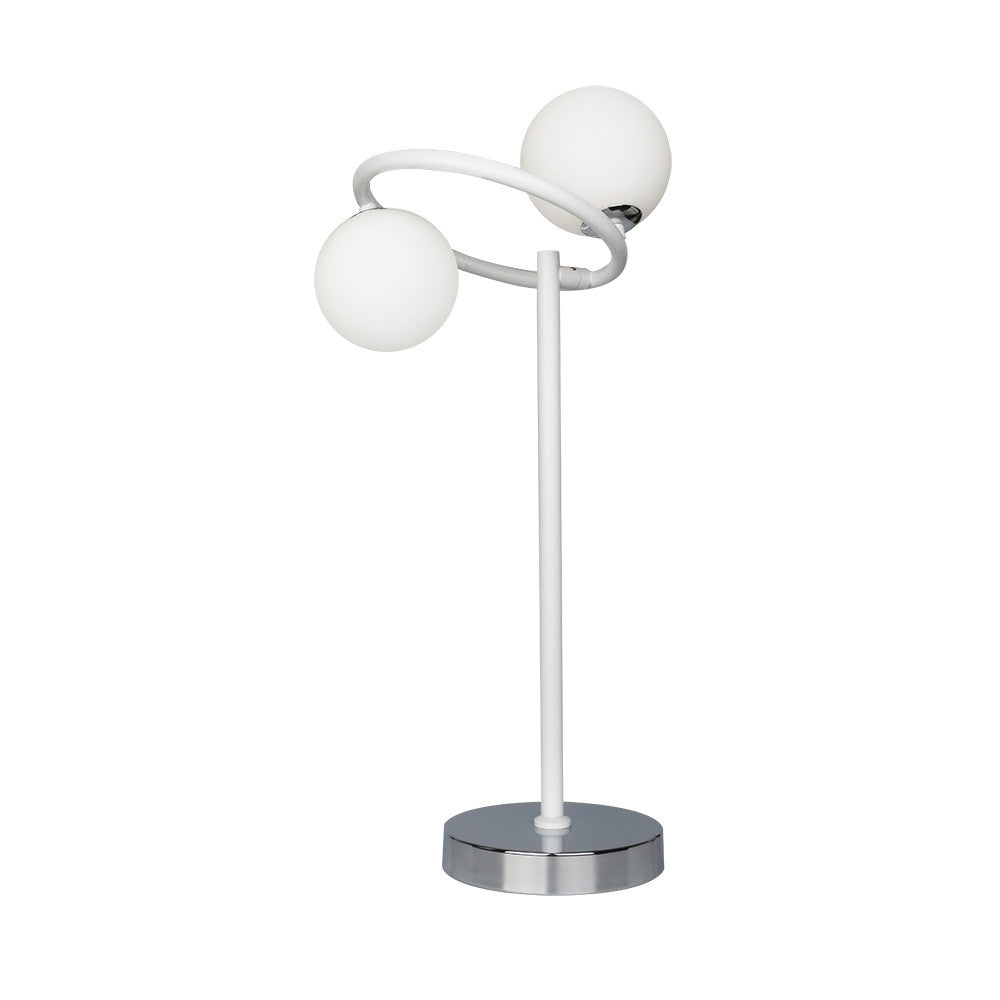 Lámpara de mesa La Habana Blanco y Cromo Fabrilamp / Abrila 154571001