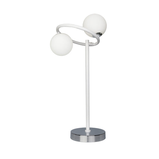 Lámpara de mesa La Habana Blanco y Cromo Fabrilamp / Abrila 154571001