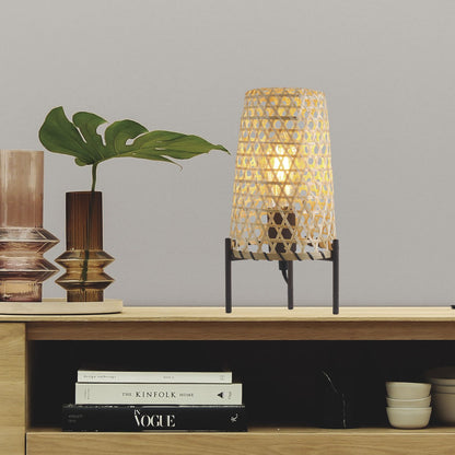 Sobremesa Lagoa Bambu Natural AJP/Alemar (Ref. 10747): Dimensiones detalladas. Ilumina tu hogar con estilo y sofisticación.  Luzguru.com
