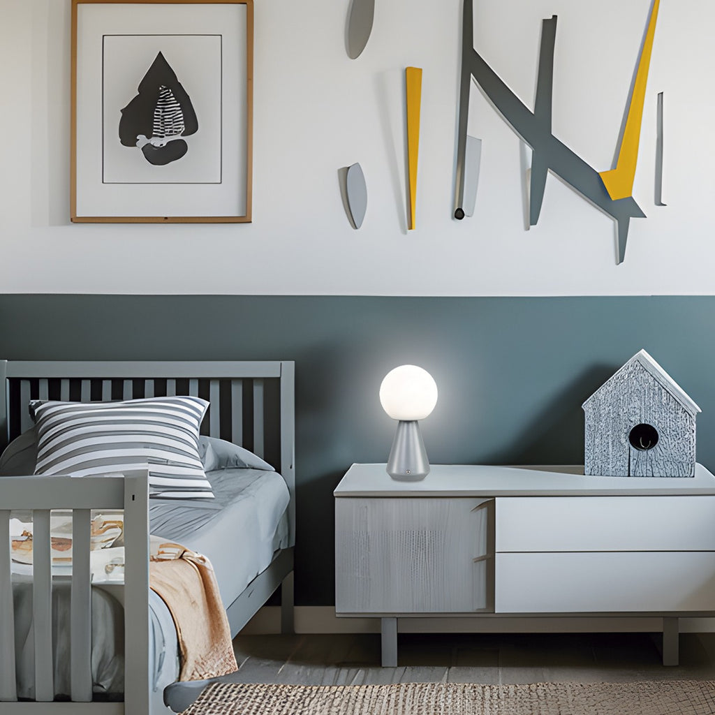 Sobremesa LOGAL LED Recargable Gris Mate AJP/Alemar (Ref. 11706) - Medidas.
