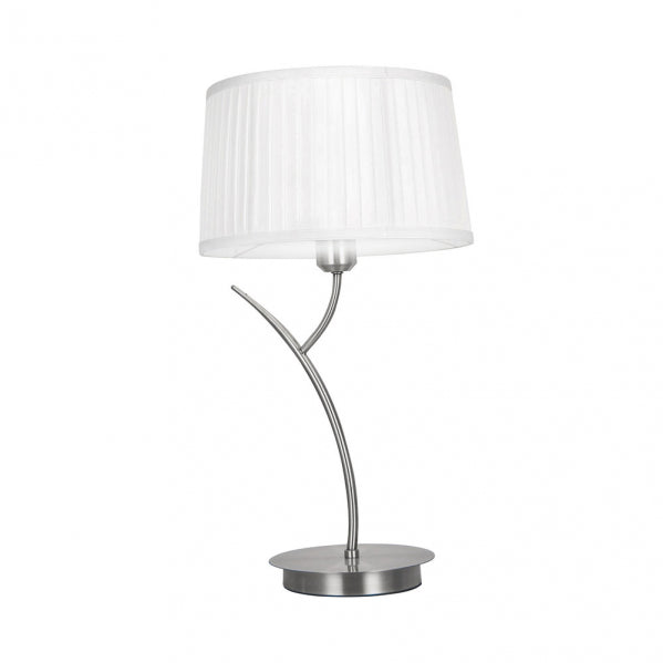 Sobremesa Magni Cromo con pantalla blanca, diseño elegante y moderno de Fabrilamp.