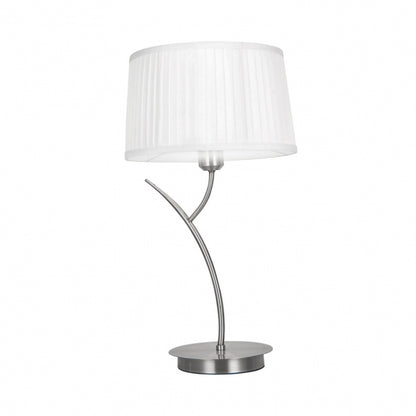 Sobremesa Magni Cromo con pantalla blanca, diseño elegante y moderno de Fabrilamp.