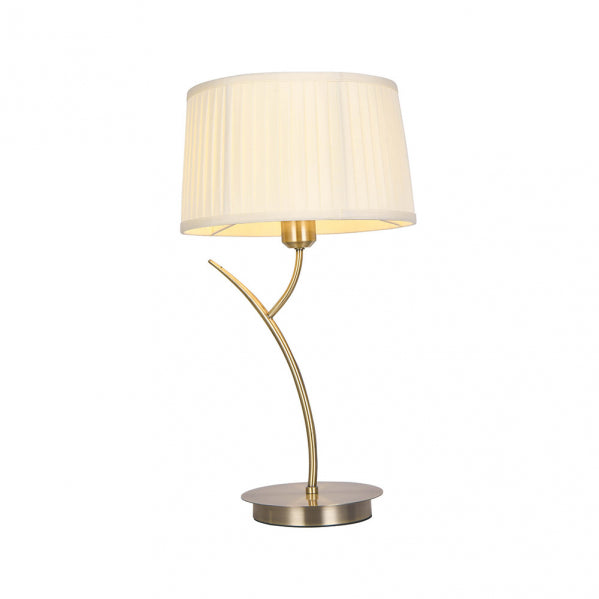 Sobremesa Magni Cuero Beige E27 de Fabrilamp, vista frontal. Iluminación elegante para tu hogar.