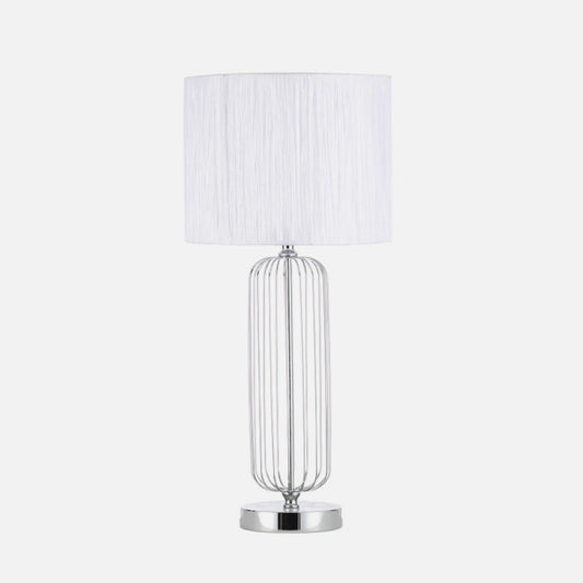 Lámpara de Sobremesa Mansonia 66 cm Cromo con Pantalla Blanca Fabrilamp - imagen 2 | Fabrilamp / Abrila