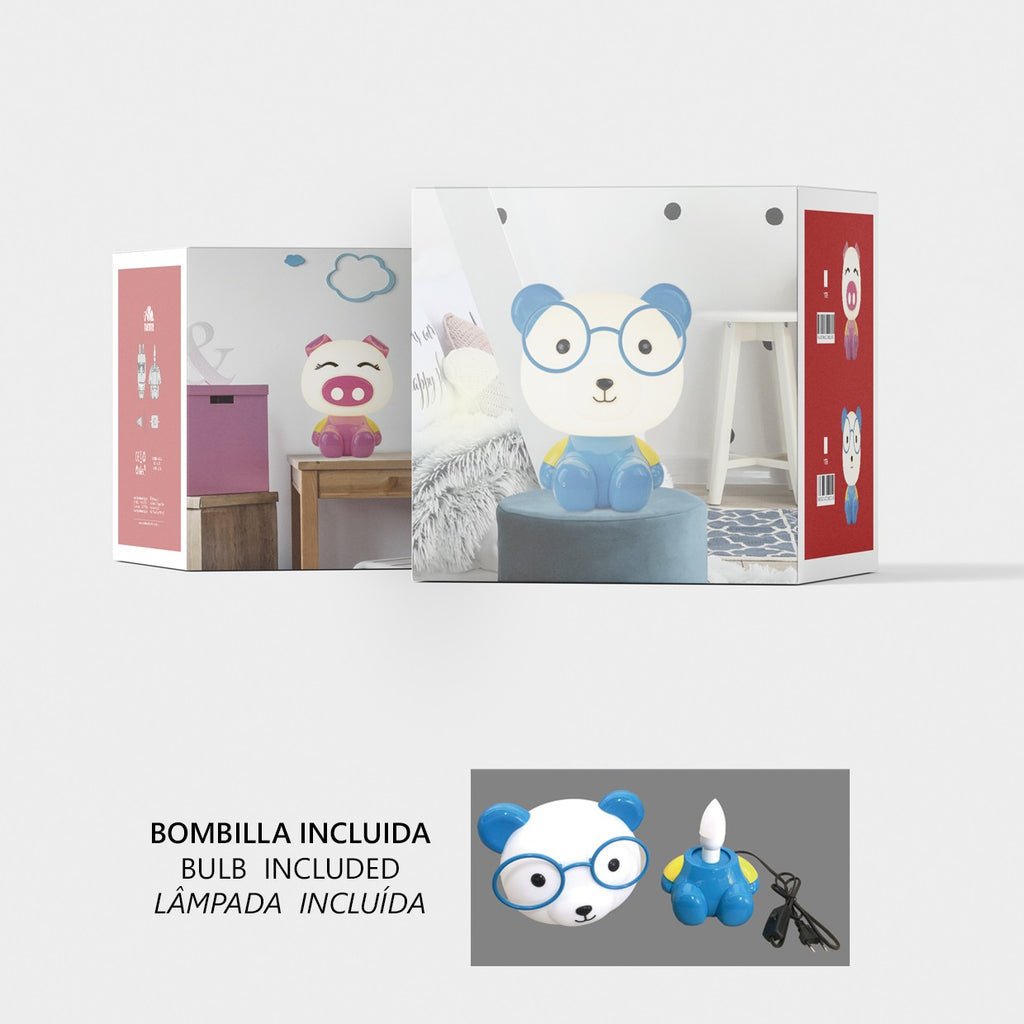 Sobremesa Perrito Azul AJP/Alemar (Ref. 11756): Dimensiones detalladas. Ilumina la habitación infantil con estilo y seguridad.  Compra en luzguru.com
