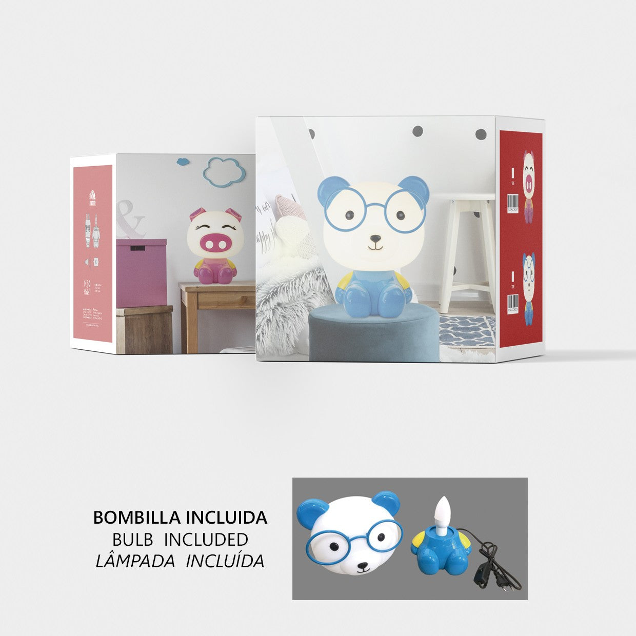 Sobremesa Perrito Azul AJP/Alemar (Ref. 11756): Dimensiones detalladas. Ilumina la habitación infantil con estilo y seguridad.  Compra en luzguru.com
