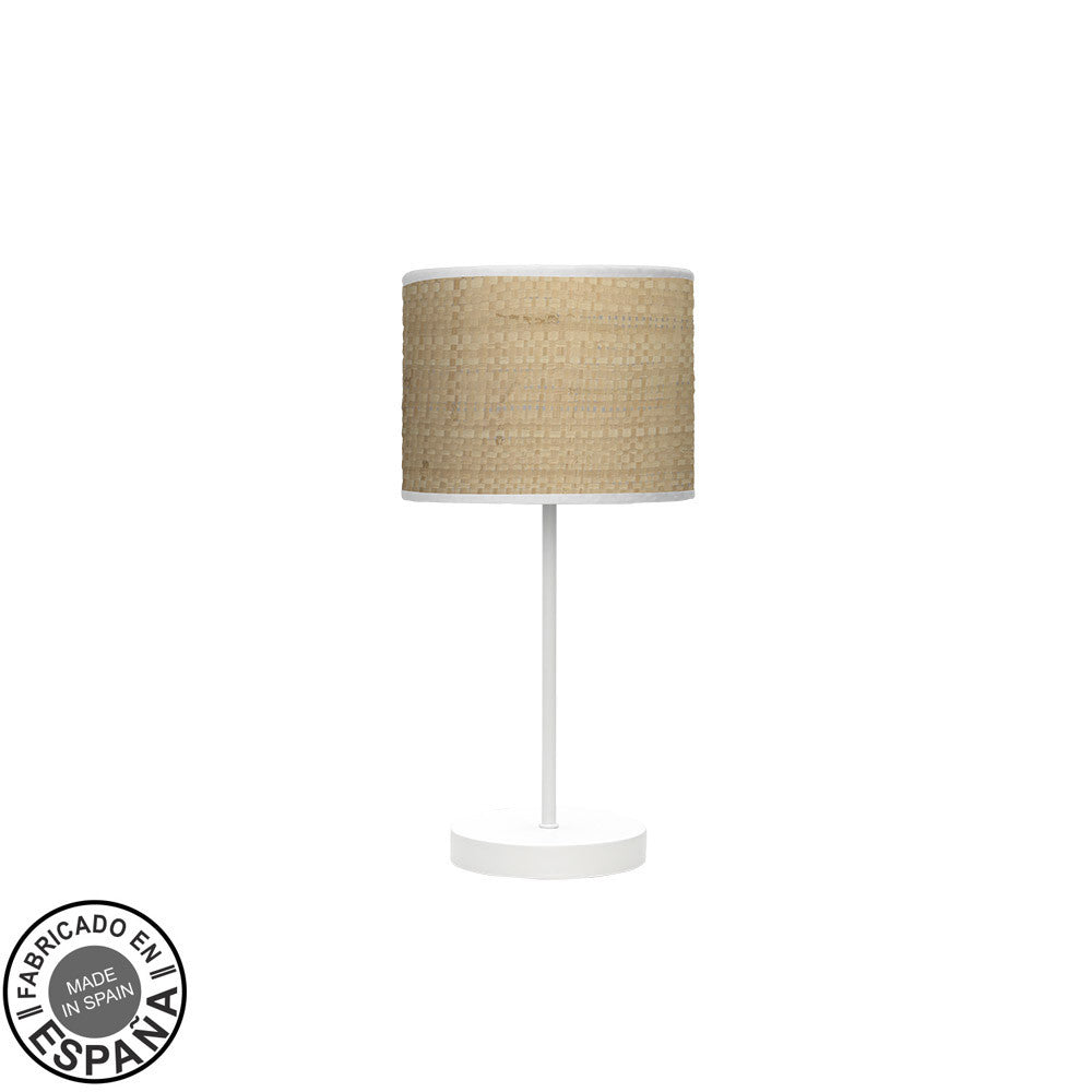 Lámpara de mesa MODA Fabrilamp / Abrila con pantalla de cañizo claro, referencia 212470061