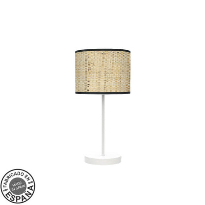 Sobremesa Moda Blanco/Cañizo Oscuro de Fabrilamp - Diseño moderno y elegante para tu hogar.