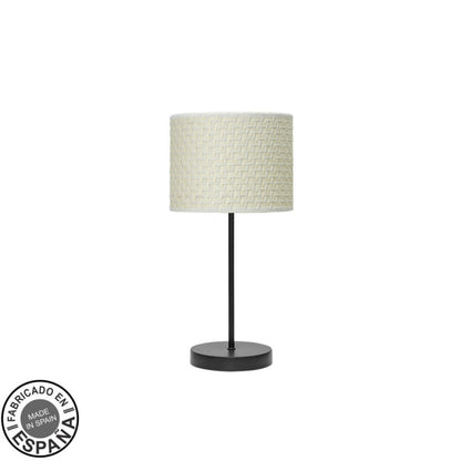 Sobremesa Moda Negro/Cañizo Blanco E14 de Fabrilamp, diseño moderno y elegante para tu hogar.