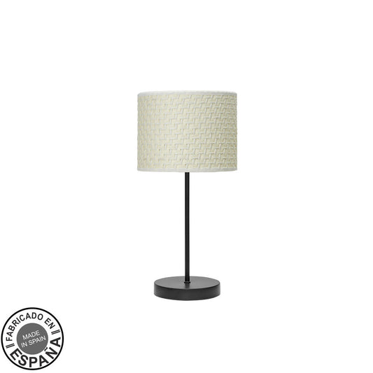 Lámpara de sobremesa MODA Fabrilamp / Abrila con cañizo blanco, ref. 212470059