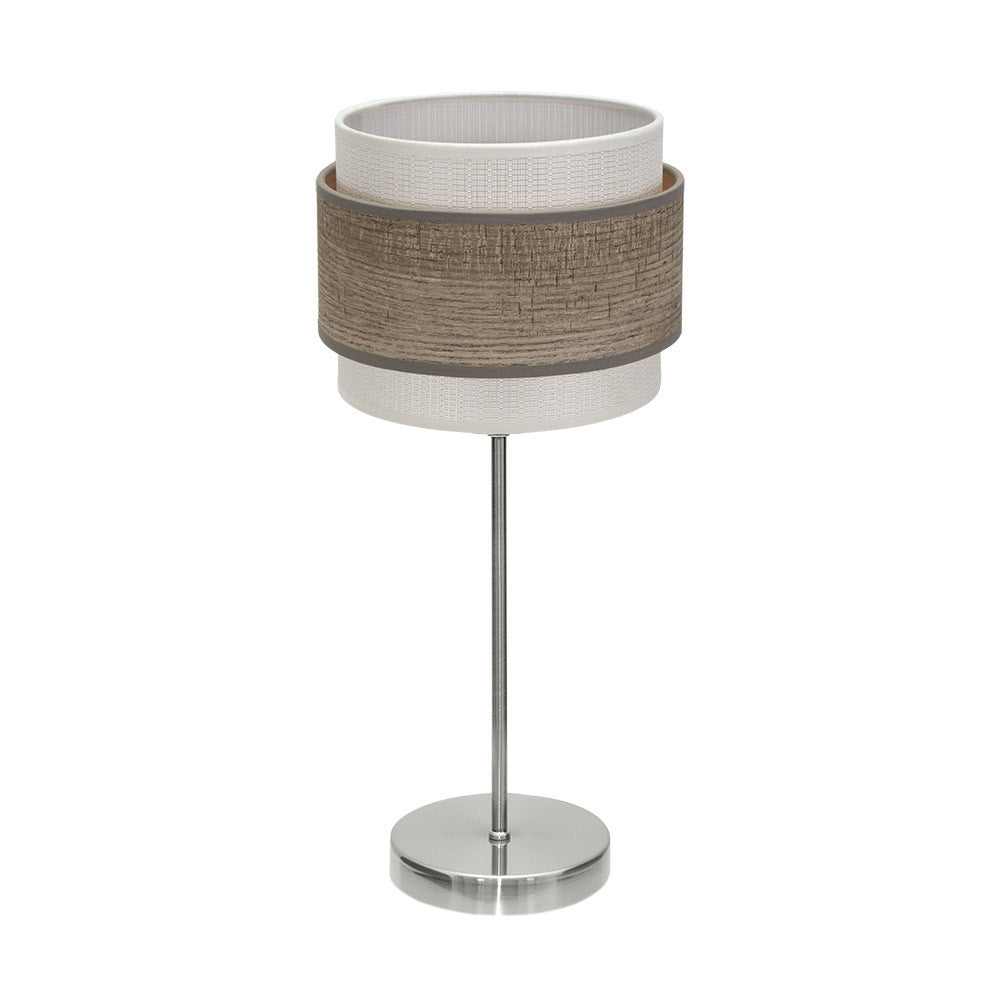 Lámpara de sobremesa Myriam Fabrilamp / Abrila madera gris y níquel 177671083