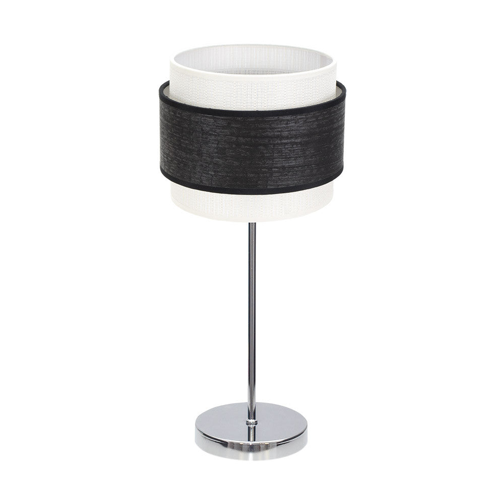 Lámpara de mesa Myriam Fabrilamp / Abrila diseño moderno madera negra y cromo, referencia 177671009