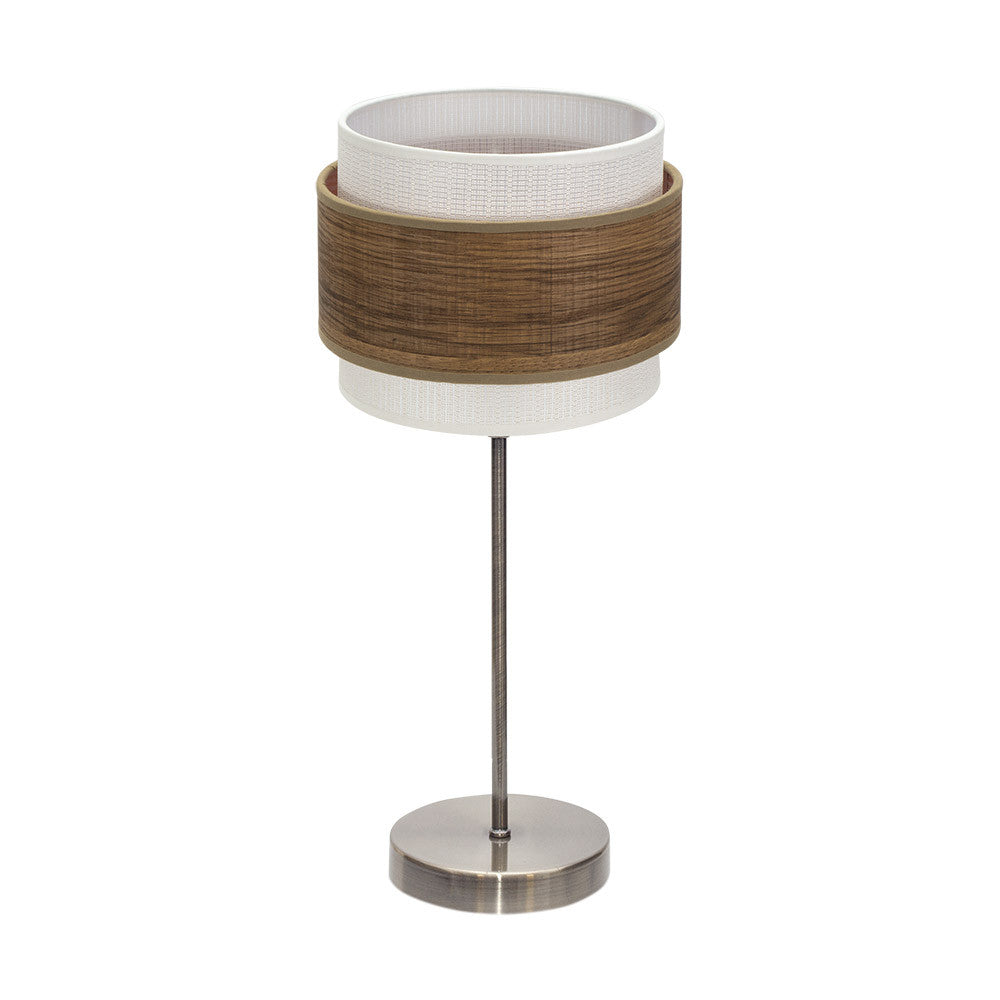 Lámpara de mesa Myriam Fabrilamp / Abrila, diseño moderno en cuero y madera oscura, referencia 177671084