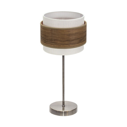 Lámpara de mesa Myriam Fabrilamp / Abrila, diseño moderno en cuero y madera oscura, referencia 177671084