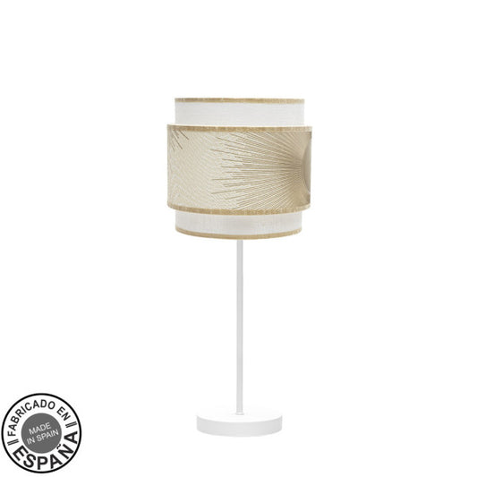 Sobremesa Nepal Blanco/Oro de Fabrilamp, diseño moderno y elegante para tu hogar. luzguru.com