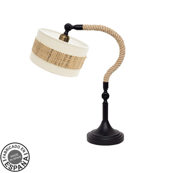 Sobremesa Nicaragua 1xe27 Negro/Blanco/Natural de Fabrilamp. Diseño elegante y moderno para tu hogar.