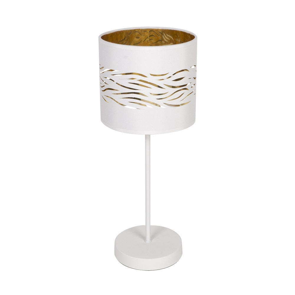 Lámpara de mesa Niebla Fabrilamp / Abrila diseño moderno blanco y oro, Ref. 157771075