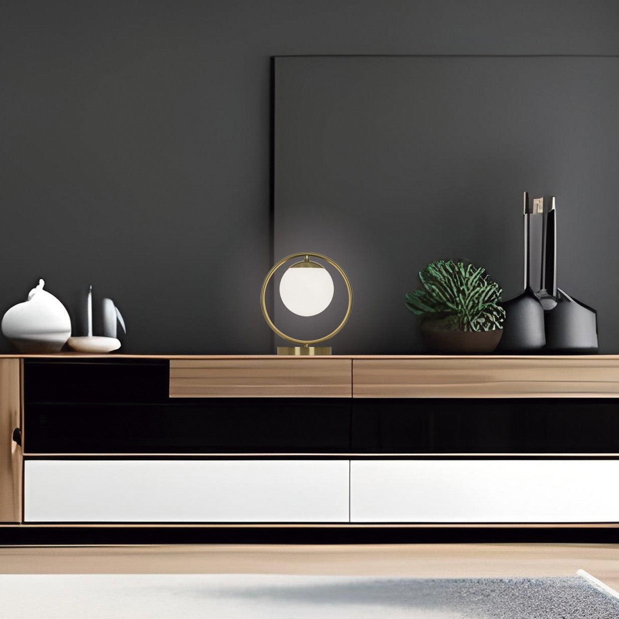 Medidas Sobremesa Odil Latón AJP/Alemar Ref. 11311 - LuzGuru
