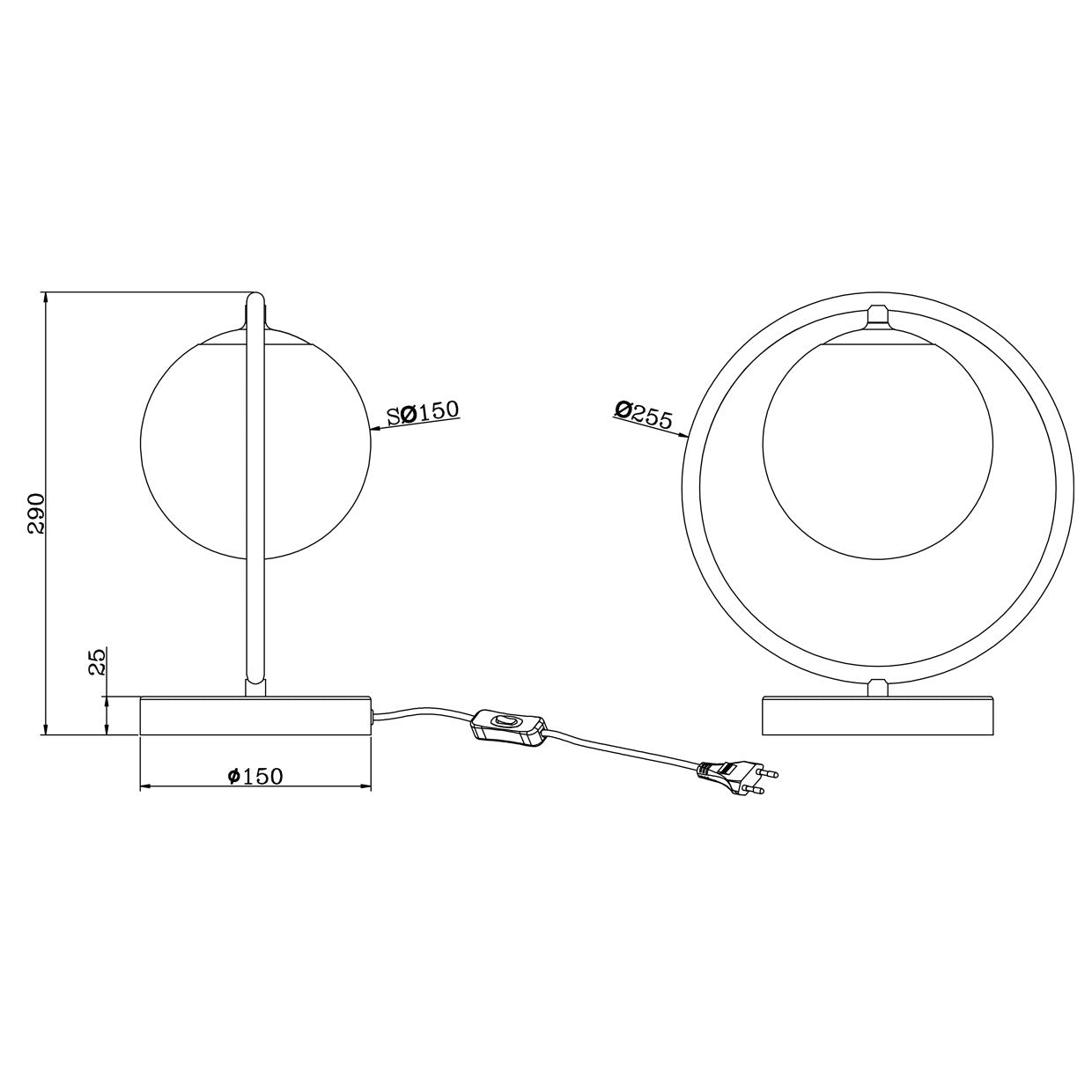 Sobremesa Odil Latón AJP/Alemar (Ref. 11311): Dimensiones detalladas. Iluminación elegante y cálida para tu hogar.  Compra ahora en luzguru.com
