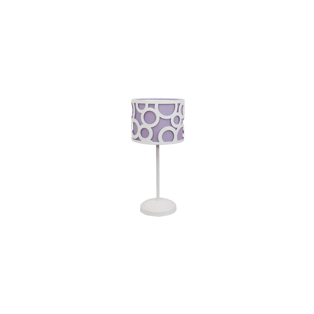 Lámpara de mesa Orlando Fabrilamp / Abrila lila y blanca, referencia 028271019.