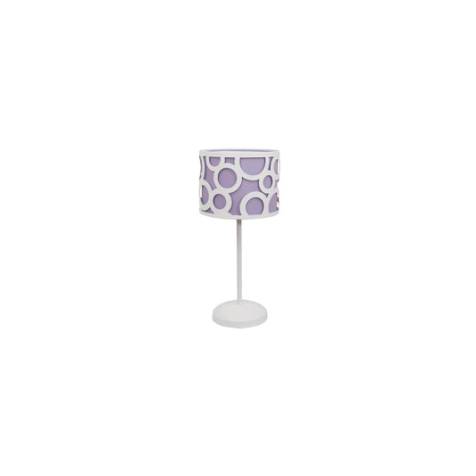 Lámpara de mesa Orlando Fabrilamp / Abrila lila y blanca, referencia 028271019.
