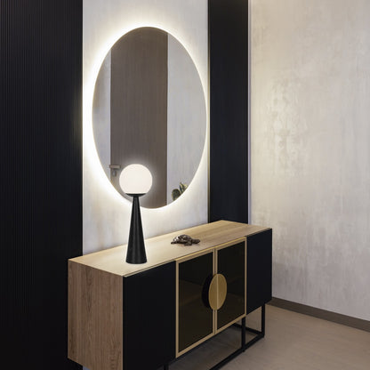 Sobremesa Patrick Negra-Opal AJP/Alemar (Ref. 11265) - Medidas detalladas.  Iluminación moderna para el hogar. LuzGuru.
