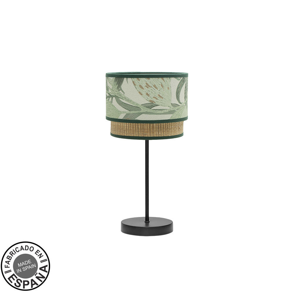 Lámpara de mesa Congo Fabrilamp / Abrila rústica verde natural ref. 224971009