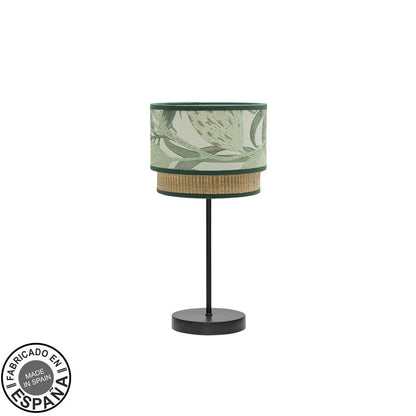 Lámpara de mesa Congo Fabrilamp / Abrila rústica verde natural ref. 224971009