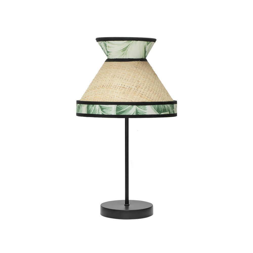 Lámpara Constantinopla Fabrilamp / Abrila textil beis y verde, Ref. 248871006