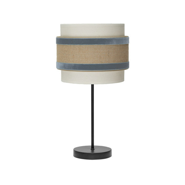 Sobremesa Peq. Cornalina 1x14 Beis/Azul 47x18x18cm - Fabrilamp / Abrila - LUZGURÚ