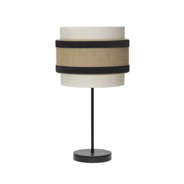 Sobremesa Peq. Cornalina 1x14 Beis/negro 47x18x18cm - Fabrilamp / Abrila - LUZGURÚ