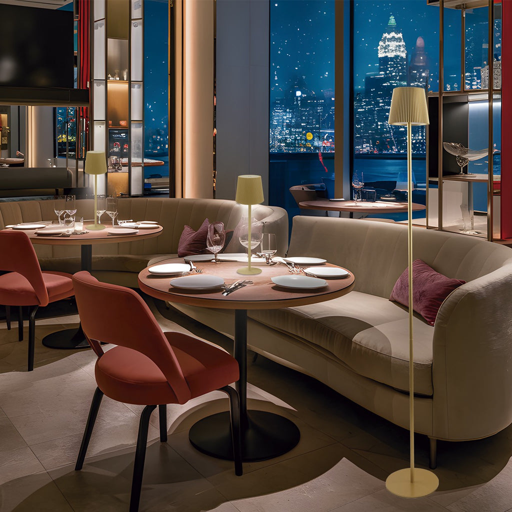 Medidas Sobremesa-Pie Sunset LED 5W Oro AJP/Alemar Ref. 11731 - luzguru.com
