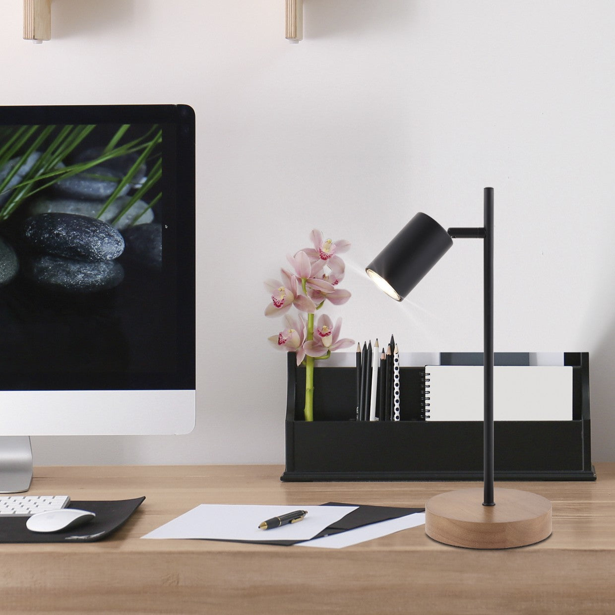 Medidas Sobremesa Pireo Negra-Madera AJP/Alemar (Ref. 11145) - luzguru.com
