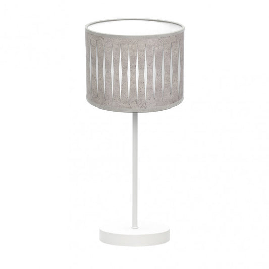 Sobremesa Piron Blanco/Cemento Gris, diseño moderno y elegante de Fabrilamp para iluminar tu hogar.