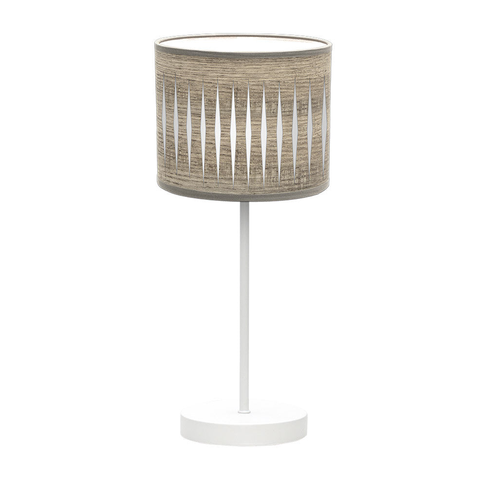 Lámpara de sobremesa Piron Fabrilamp / Abrila moderna en madera gris y blanca, ref. 177271083